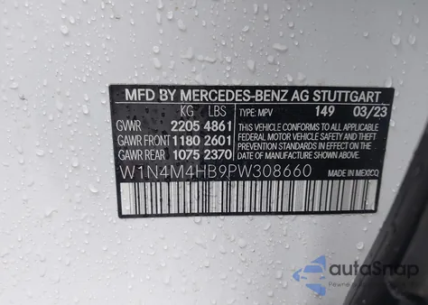 2023 Mercedes-Benz Glb 250 4Matic from USA, damaged, VIN W1N4M4HB9PW308660